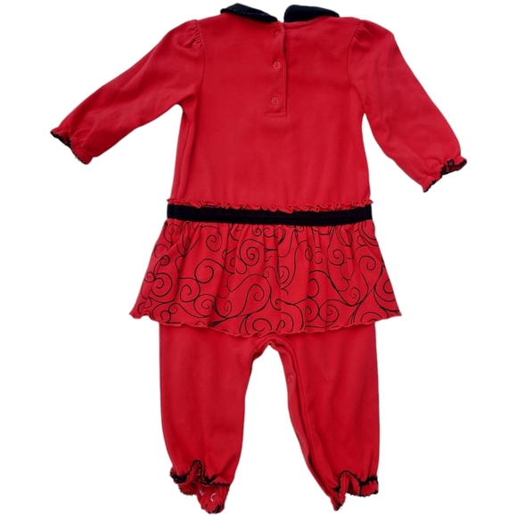 Okie Dokie Jumpsuit Skirted Red 1st Christmas Baby Girls 12 Months - Picture 2 of 3